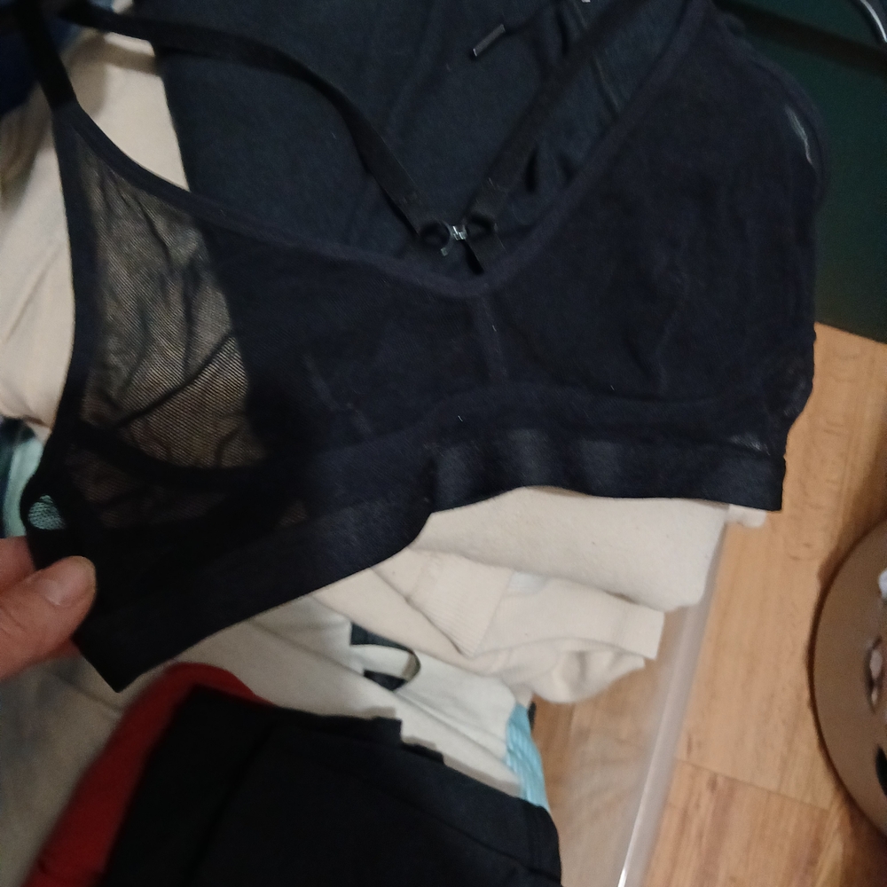 Skin Black Sheer Mesh Bralette